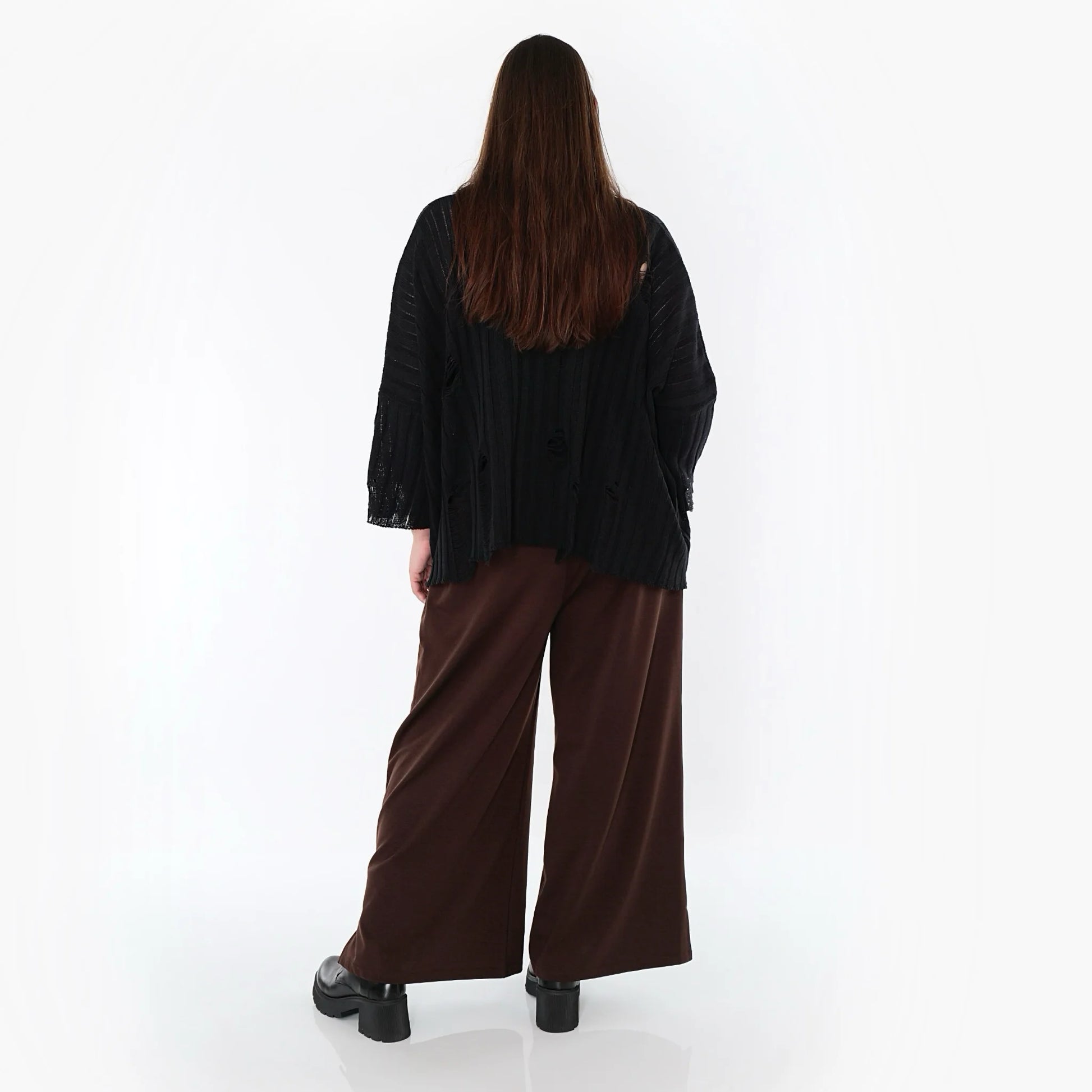  AKH Fashion Hose in gerader Form, aus Materialmix, 1536.00225, Braun, Ausgefallen, Zeitlos