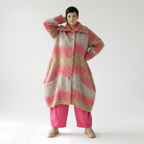  Ballonmantel von AKH Fashion aus Polyester, 1543.03023, Sand/Fuchsia, TwoTone, Schick