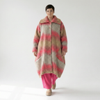  Ballonmantel von AKH Fashion aus Polyester, 1543.03023, Sand/Fuchsia, TwoTone, Schick