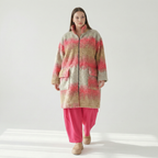  AKH Fashion Mantel in gerader Form, aus Polyester, 1543.06656, Sand/Fuchsia, TwoTone