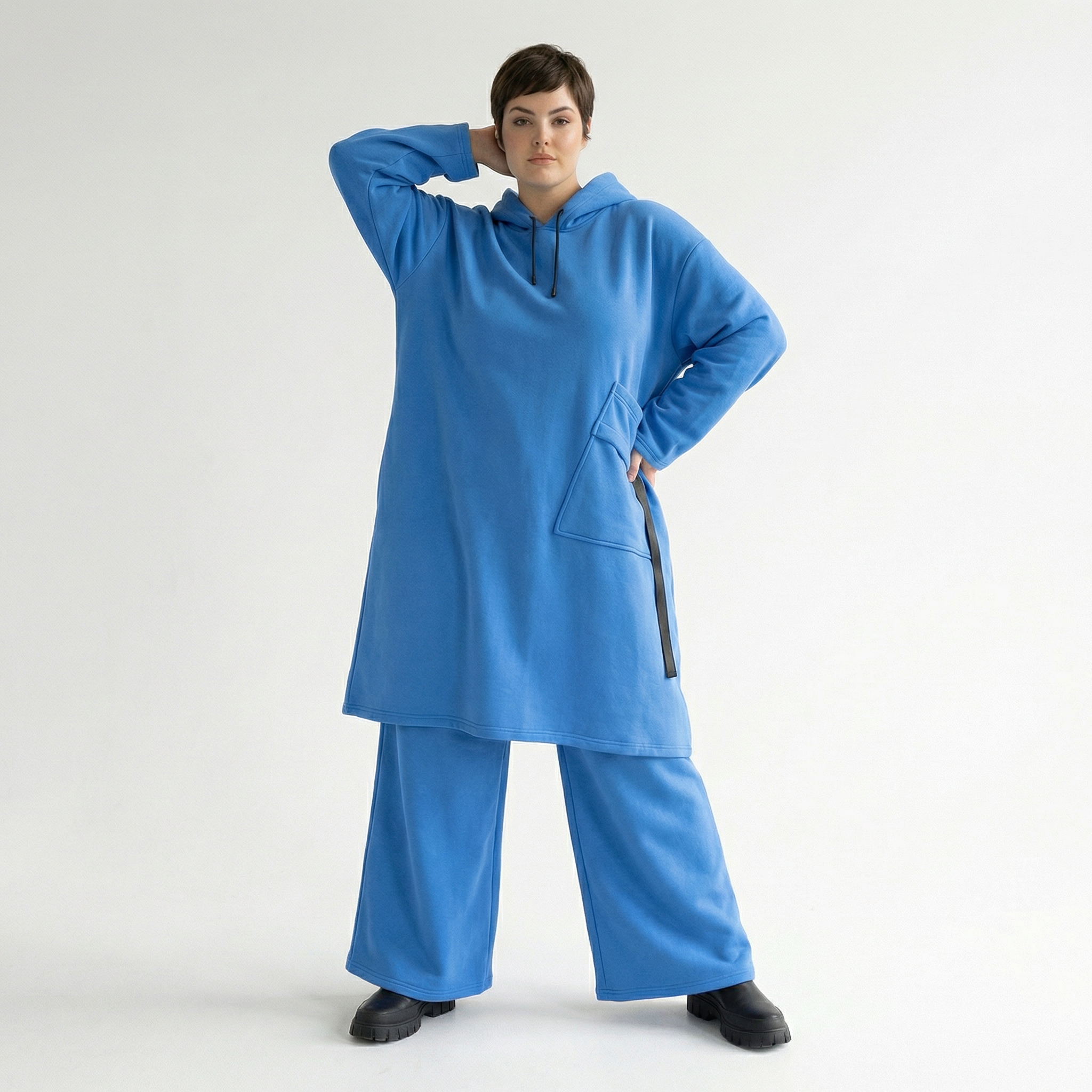  A-Form Kleid von AKH Fashion aus Baumwolle, 1547.06989, Blau, Ausgefallen, Zeitlos, Schick