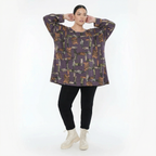  A-Form Bigshirt von AKH Fashion aus Materialmix, 1548.00593, Violett/Multi, Abstrakt, Schick