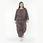  Ballonhose von AKH Fashion aus Materialmix, 1548.08069, Violett/Multi, Abstrakt, Schick