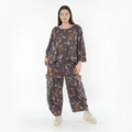  Ballonhose von AKH Fashion aus Materialmix, 1548.08069, Violett/Multi, Abstrakt, Schick