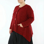  A-Form Jacke von AKH Fashion aus Viskose, 1537.00118, Bourdeaux, Meliert, Ausgefallen