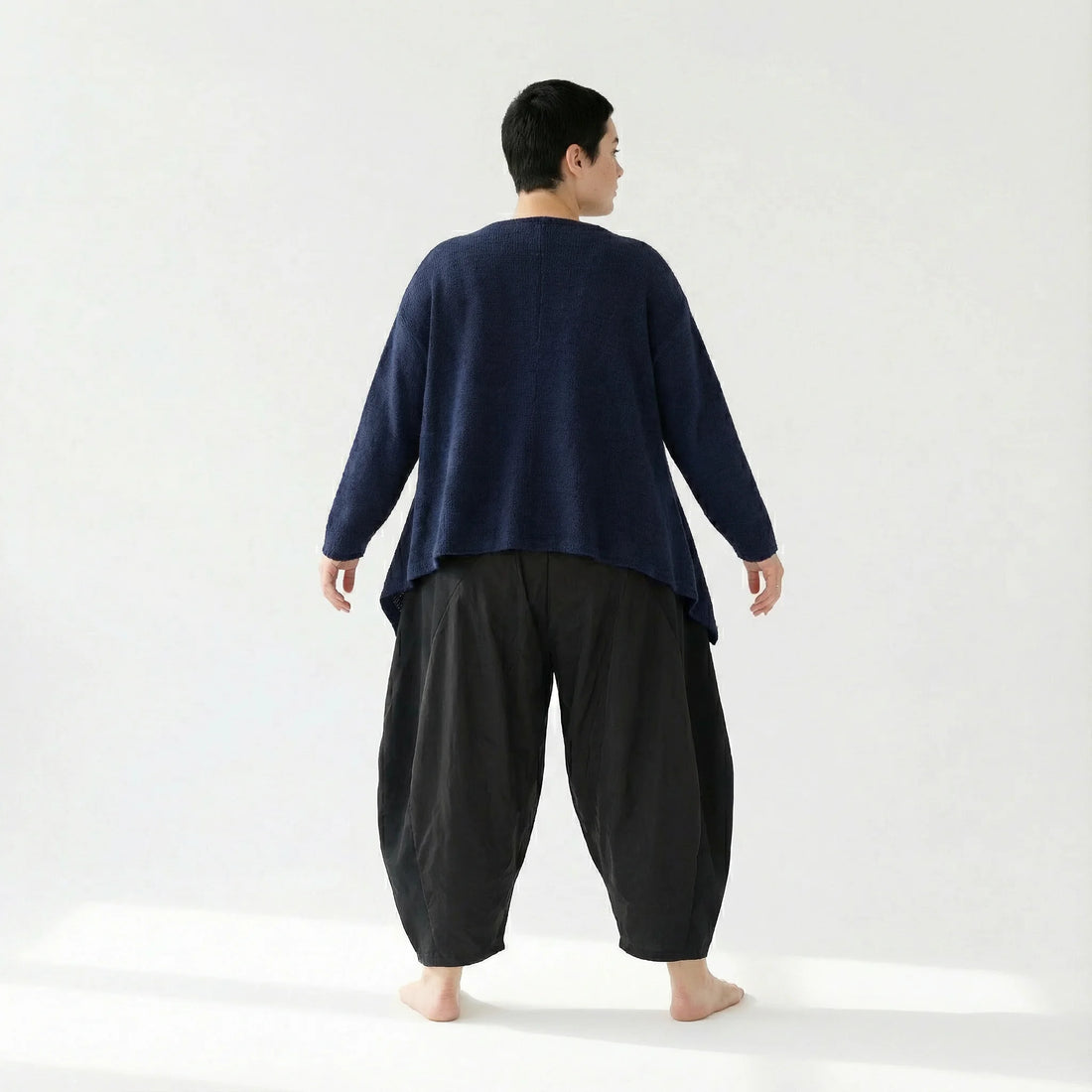  A-Form Jacke von AKH Fashion aus Viskose, 1537.00118, Marine, Meliert, Ausgefallen, Schick