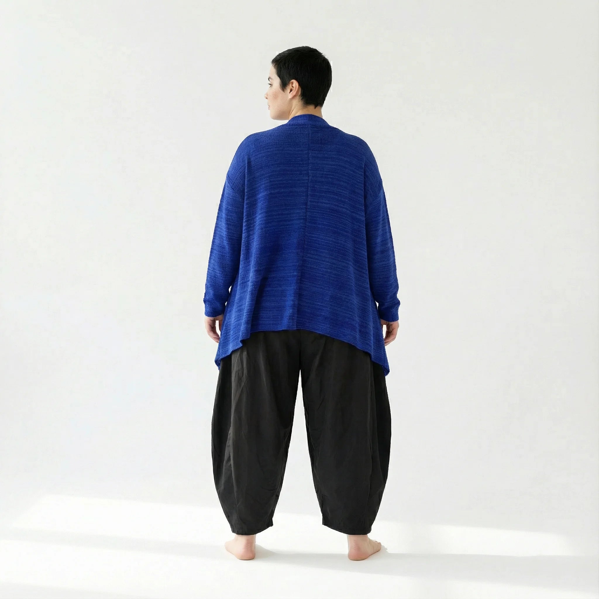  A-Form Jacke von AKH Fashion aus Viskose, 1537.00118, Royalblau, Meliert, Ausgefallen