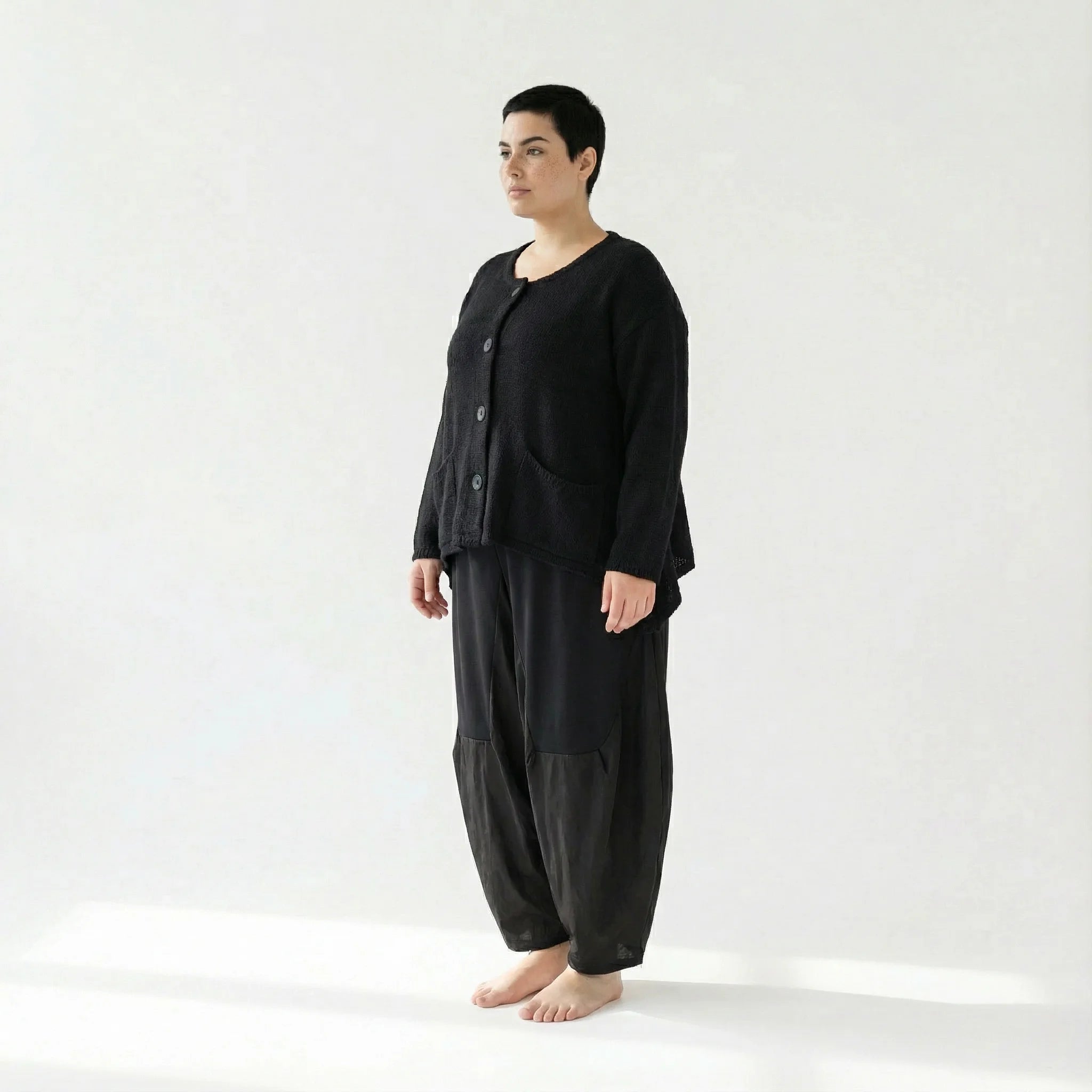  A-Form Jacke von AKH Fashion aus Viskose, 1537.00118, Schwarz, Meliert, Ausgefallen