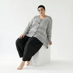  A-Form Jacke von AKH Fashion aus Viskose, 1537.00118, Weiß/Schwarz, Meliert, Ausgefallen