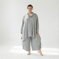  A-Form Bigshirt von AKH Fashion aus Viskose, 1540.03371, Grau, Kariert, Ausgefallen, Zeitlos