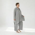  A-Form Bigshirt von AKH Fashion aus Viskose, 1540.03371, Grau, Kariert, Ausgefallen, Zeitlos