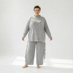  AKH Fashion Bigshirt in gerader Form, aus Viskose, 1540.07124, Grau, Kariert, Ausgefallen
