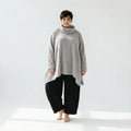  A-Form Bigshirt von AKH Fashion aus Materialmix, 1552.03371, Hellgrau, Ausgefallen, Zeitlos