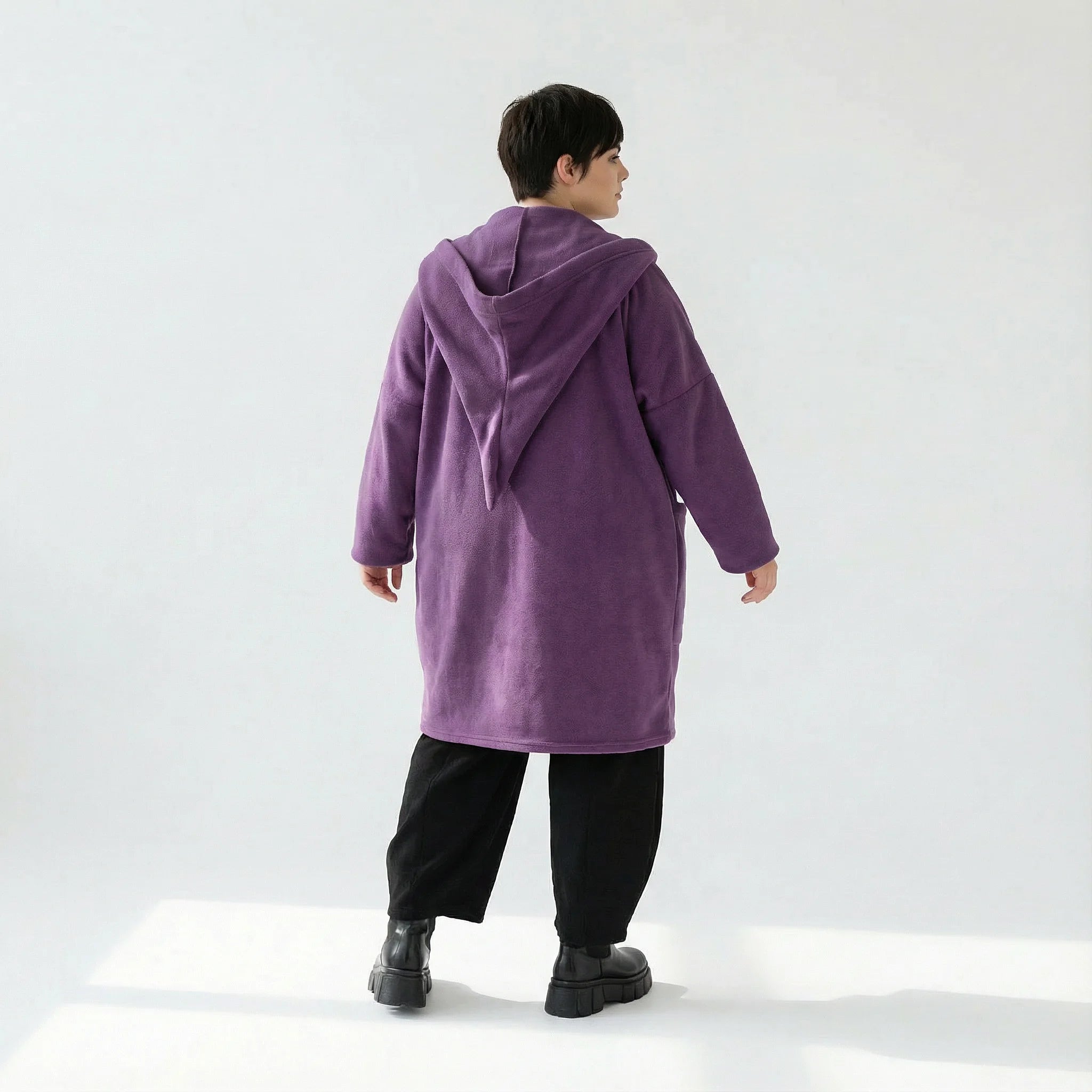 AKH Fashion Jacke in gerader Form, aus Materialmix, 1552.06272, Violett, Ausgefallen