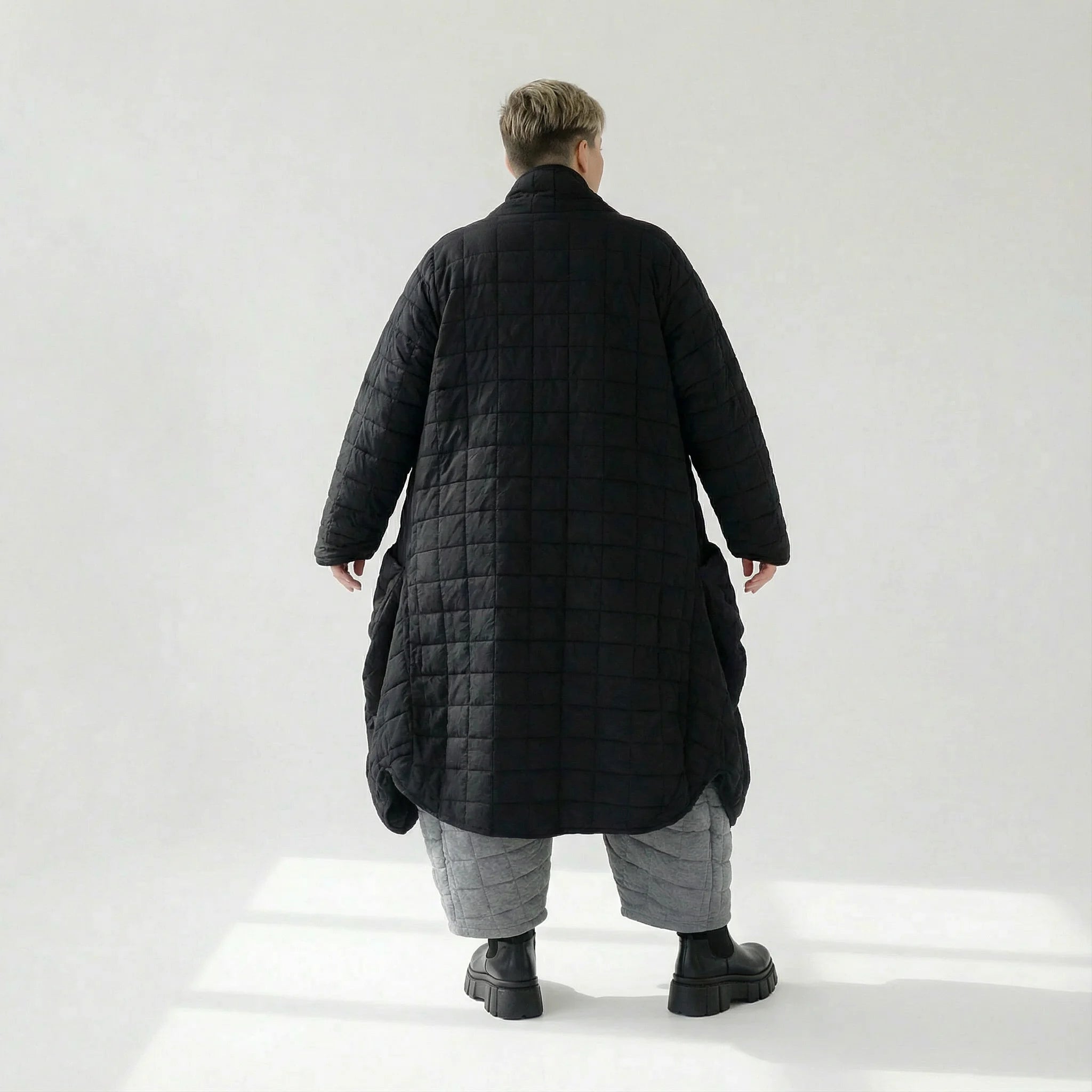  Ballonmantel von AKH Fashion aus Viskose, 1561.06671, Schwarz, Kariert, Ausgefallen