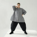  A-Form Bluse von AKH Fashion aus Viskose, 1561.07116, Grau, Kariert, Ausgefallen, Zeitlos