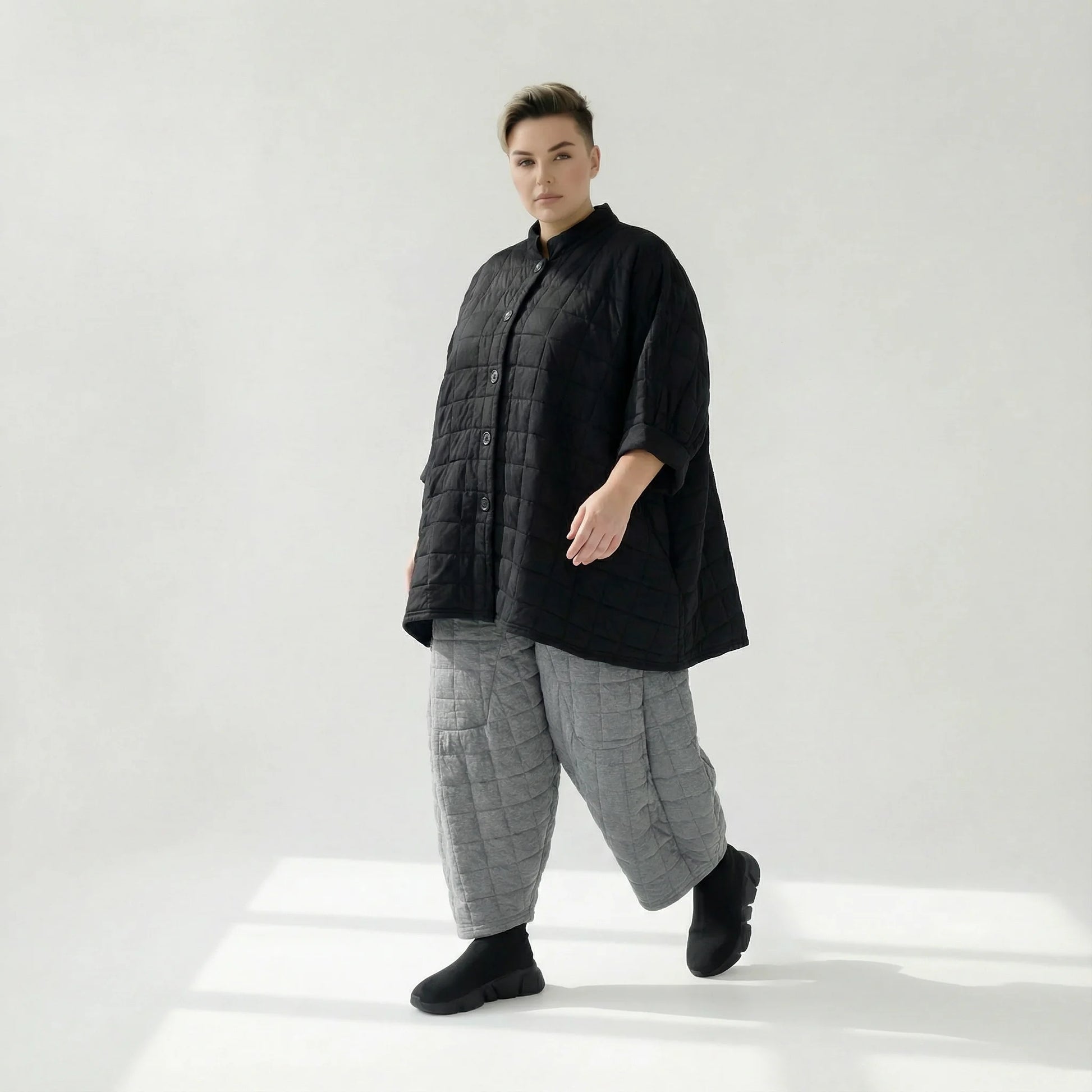  A-Form Bluse von AKH Fashion aus Viskose, 1561.07116, Schwarz, Kariert, Ausgefallen