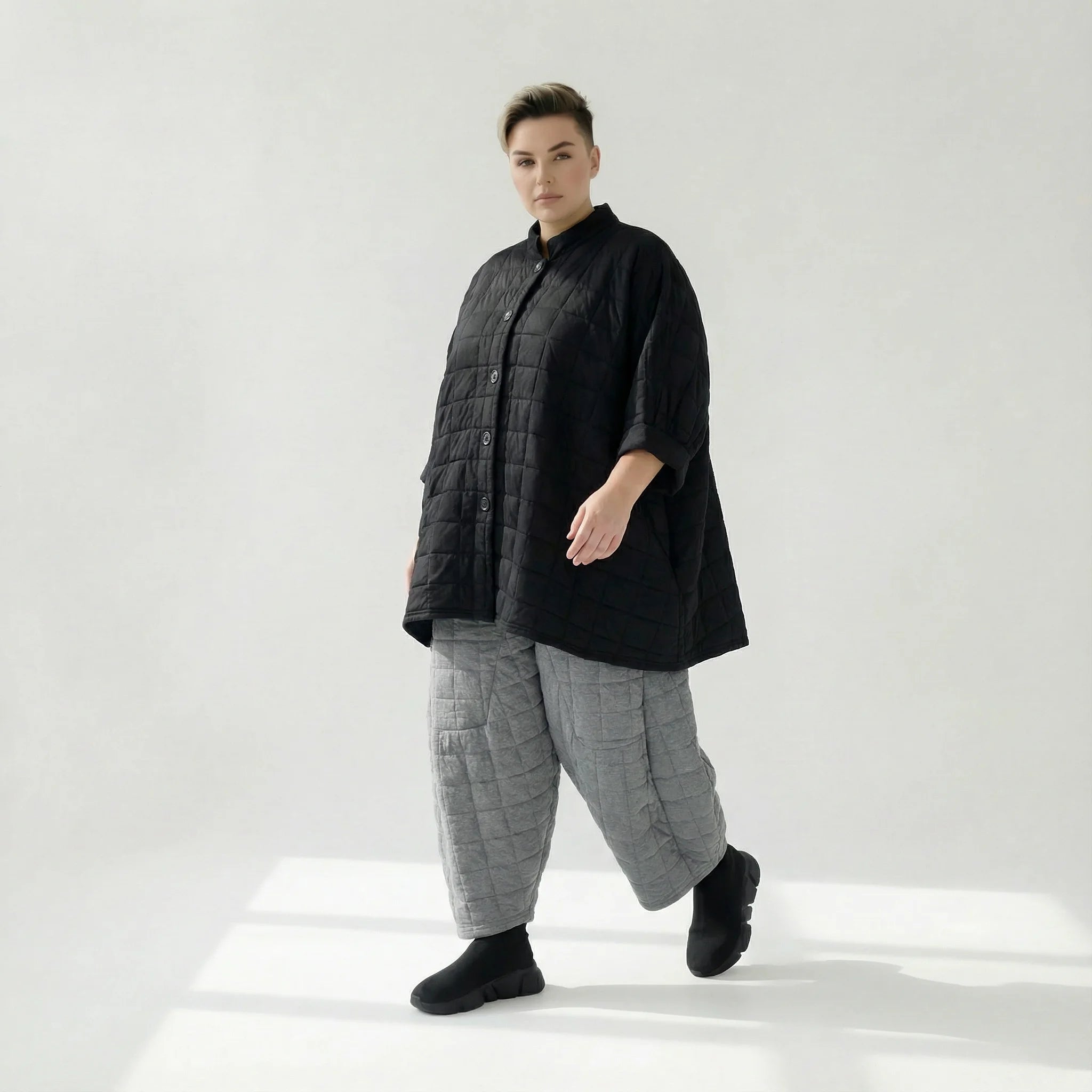  A-Form Bluse von AKH Fashion aus Viskose, 1561.07116, Schwarz, Kariert, Ausgefallen