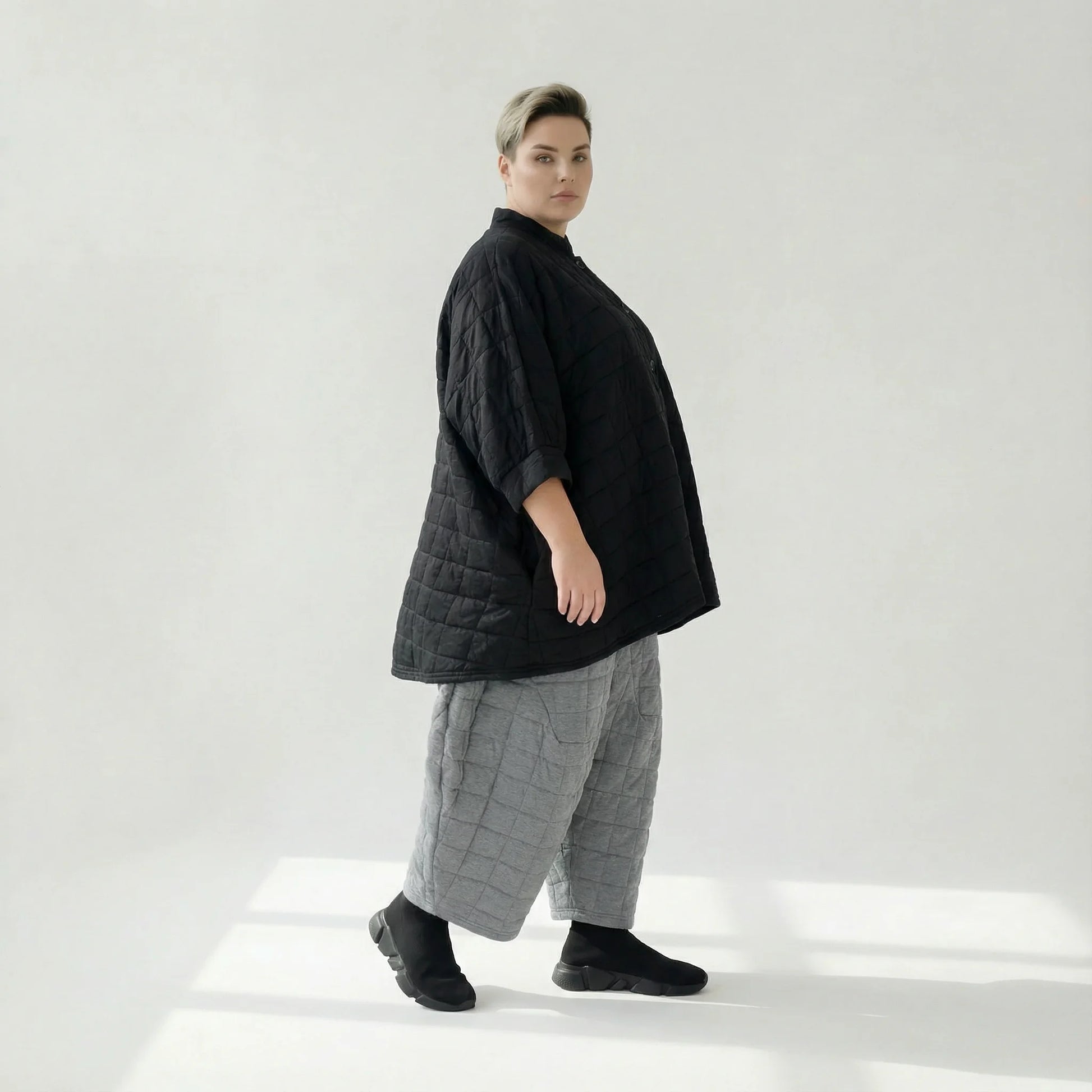  A-Form Bluse von AKH Fashion aus Viskose, 1561.07116, Schwarz, Kariert, Ausgefallen