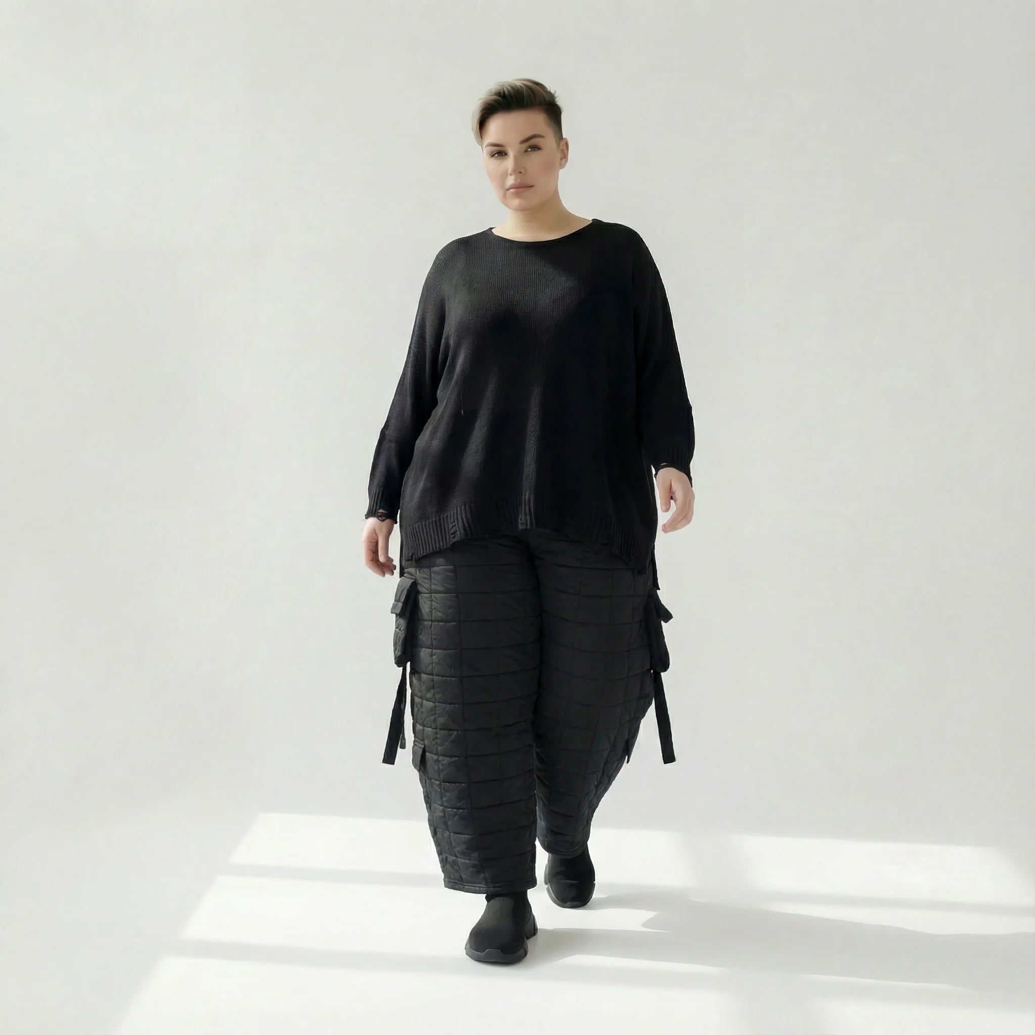  Ballonhose von AKH Fashion aus Viskose, 1561.07125, Schwarz, Kariert, Ausgefallen, Zeitlos