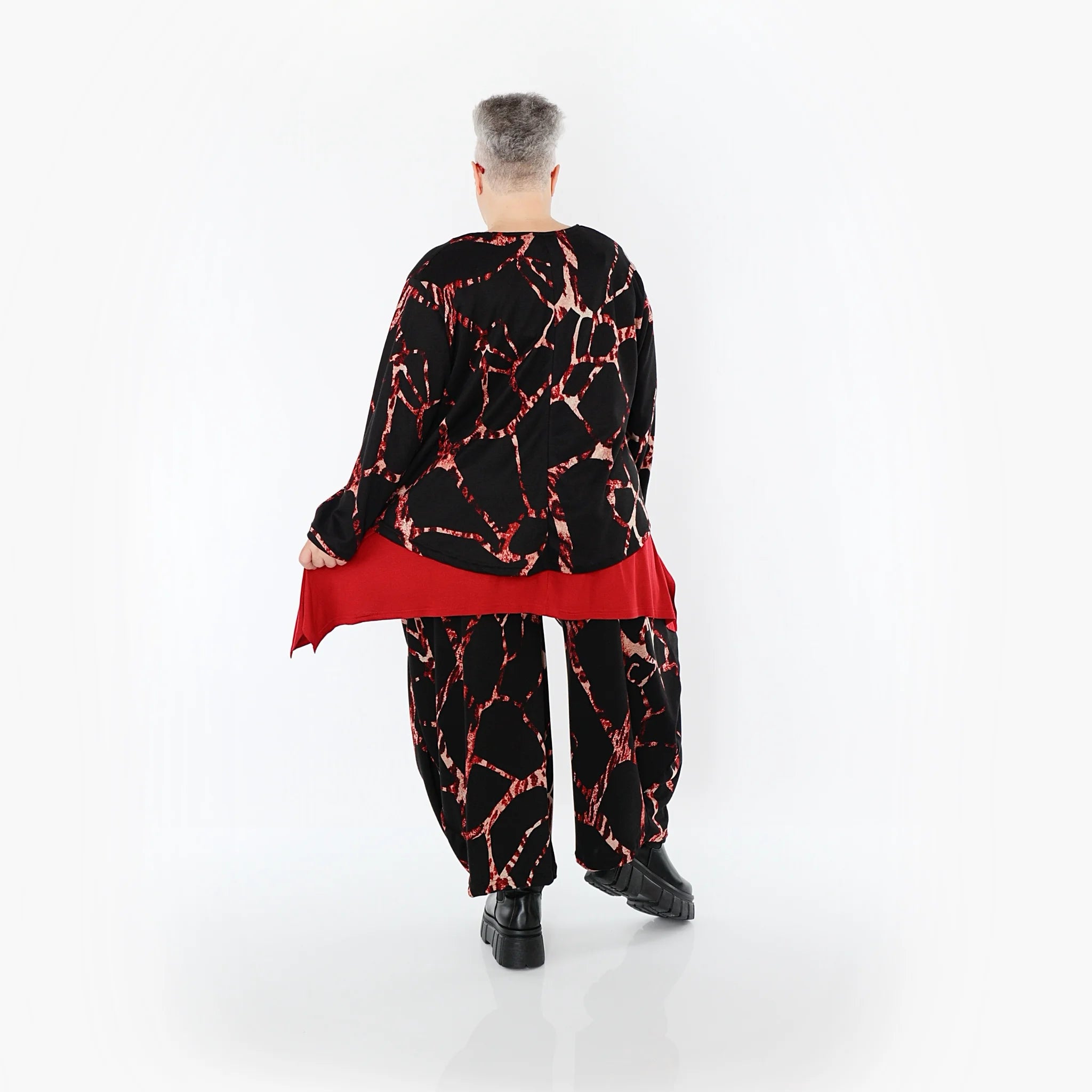  Ballonhose von AKH Fashion aus Materialmix, 1563.08069, Schwarz/Multi, Grafik, Schick