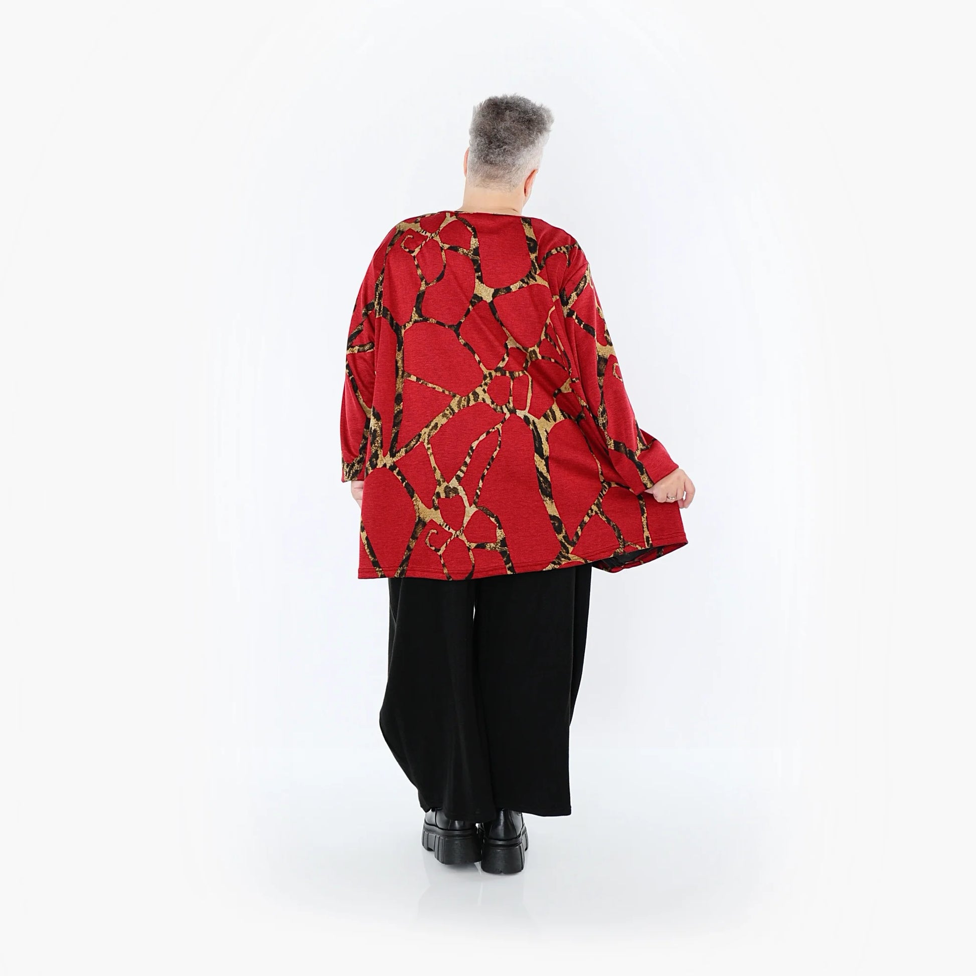  A-Form Bigshirt von AKH Fashion aus Materialmix, 1563.00593, Rot/Multi, Grafik, Ausgefallen