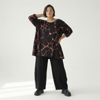  A-Form Bigshirt von AKH Fashion aus Materialmix, 1563.00593, Schwarz/Multi, Grafik, Schick