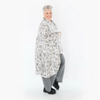  AKH Premium Bluse in Vokuhila-Form, aus Viskose, P1011.7149, Weiß/Grau, Kringel, Schick