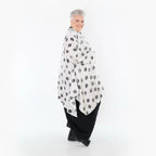  A-Form Bluse von AKH Premium aus Viskose, P1026.6917, Weiß/Grau, Punkte, Ausgefallen