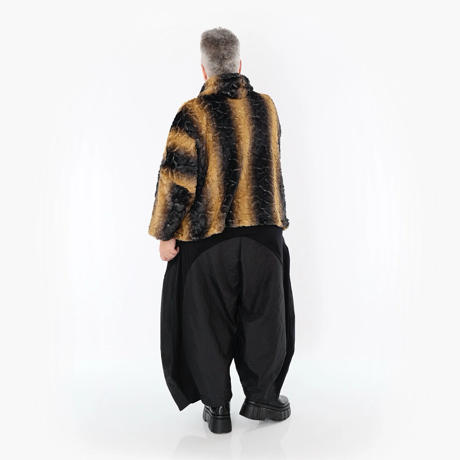  AKH Fashion Bigshirt in kastiger Form, aus Polyester, 1565.03019, Schwarz/Senf, Schick