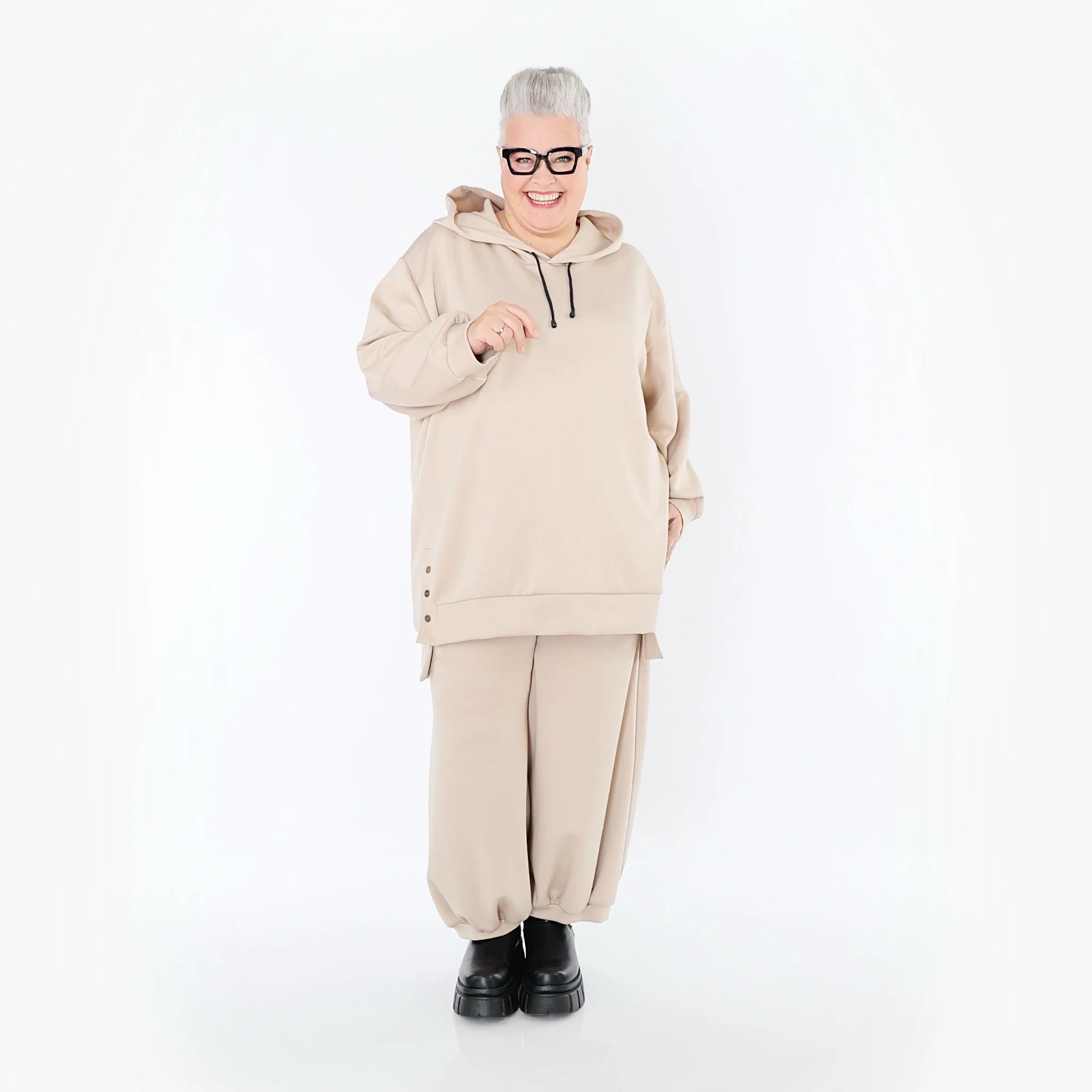  AKH Fashion Bigshirt in gerader Form, aus Viskose, 1566.06988, Beige, Ausgefallen, Zeitlos