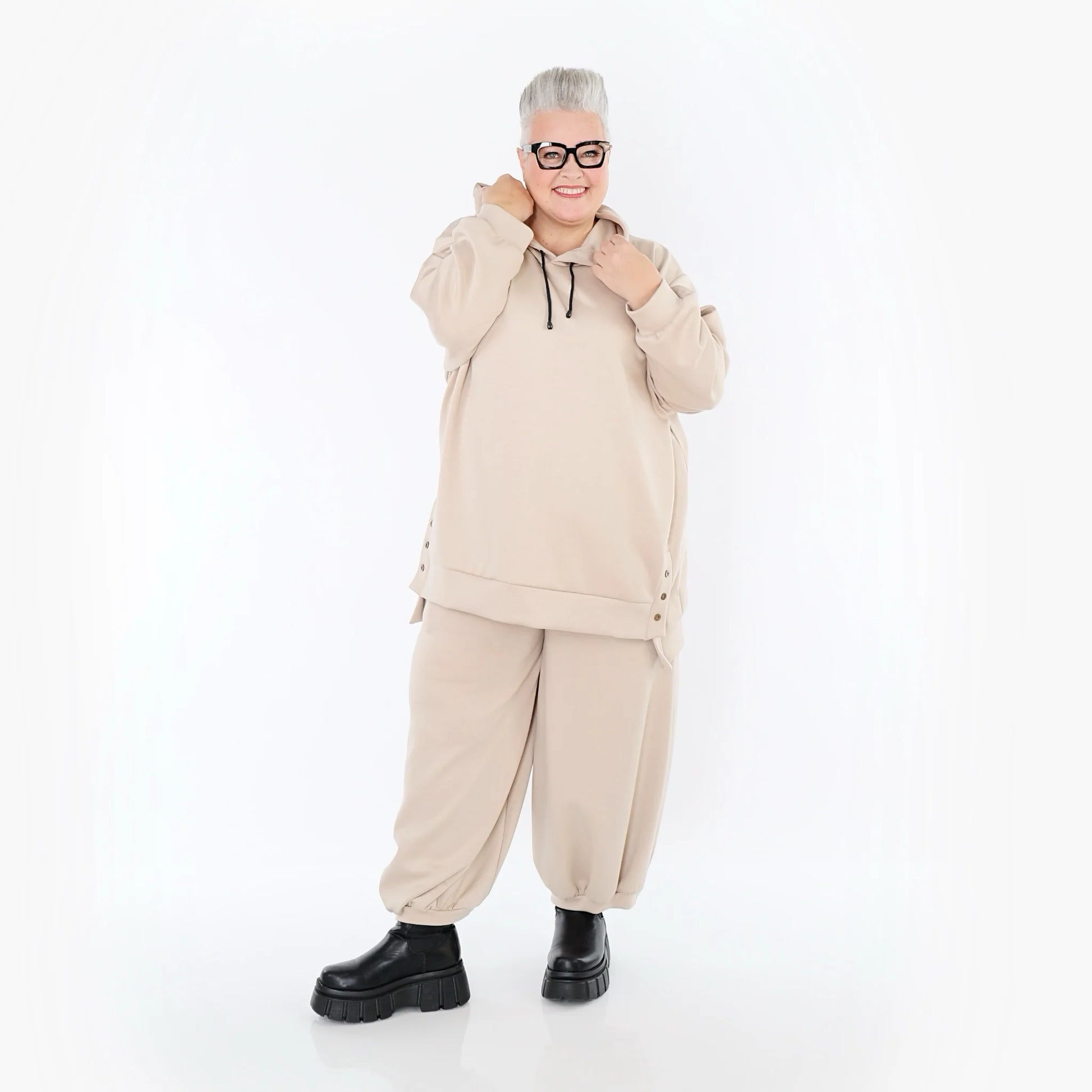  AKH Fashion Bigshirt in gerader Form, aus Viskose, 1566.06988, Beige, Ausgefallen, Zeitlos