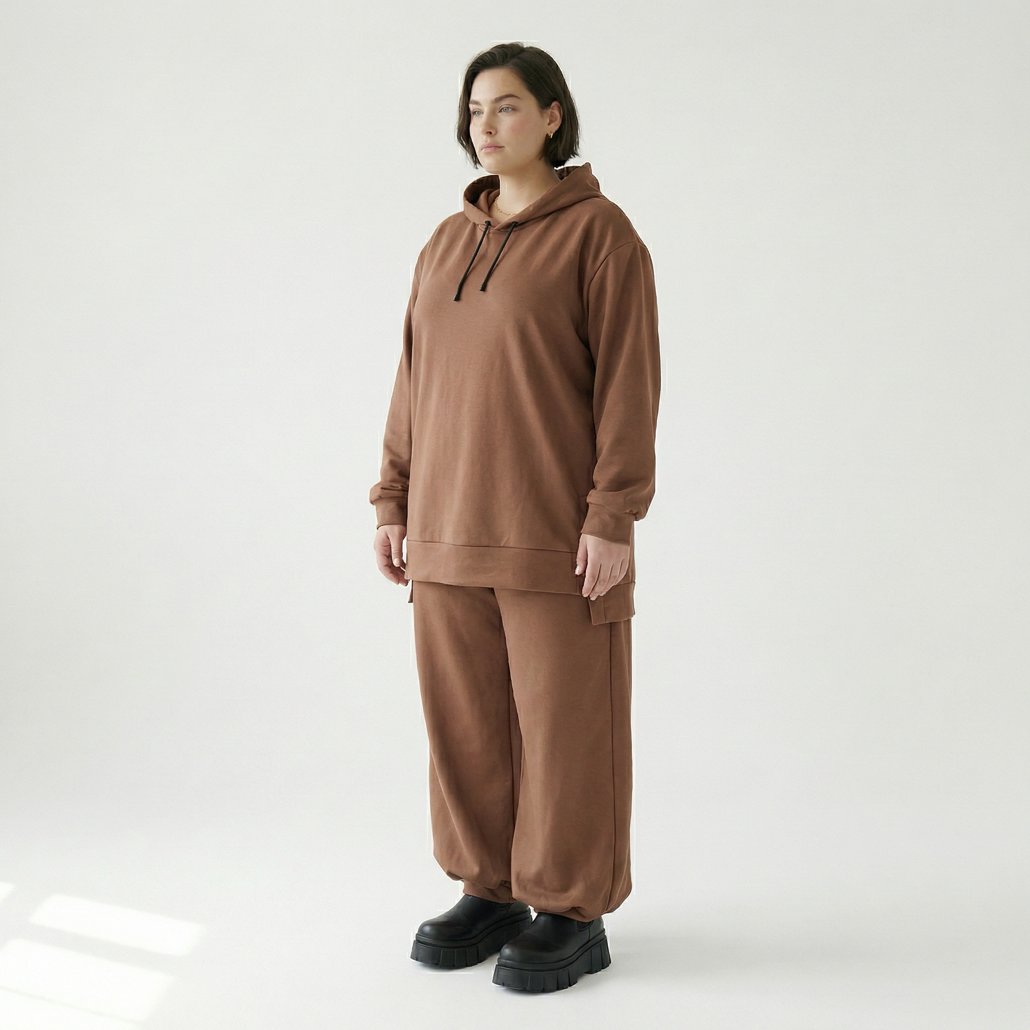  AKH Fashion Bigshirt in gerader Form, aus Viskose, 1566.06988, Braun, Ausgefallen, Zeitlos