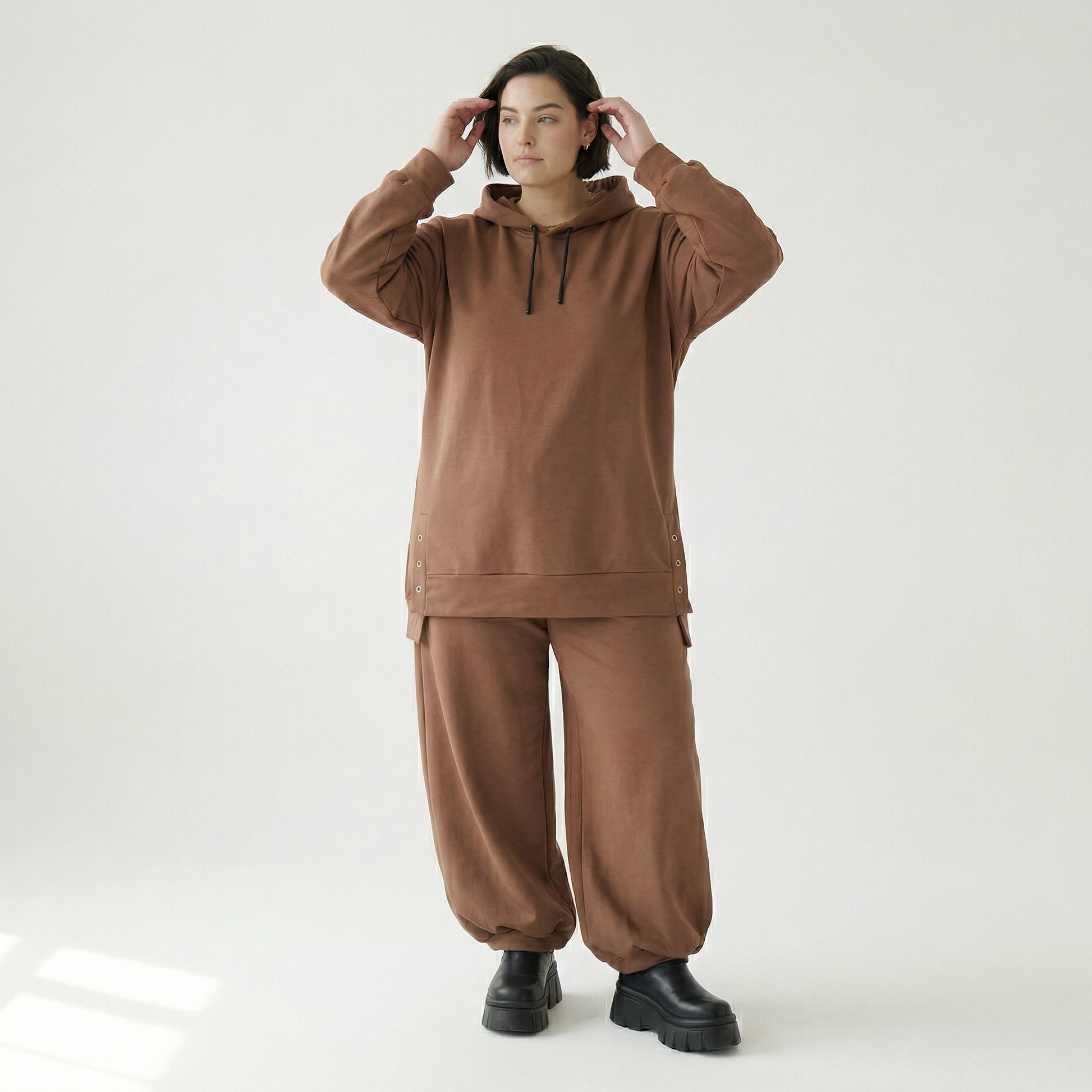  AKH Fashion Bigshirt in gerader Form, aus Viskose, 1566.06988, Braun, Ausgefallen, Zeitlos