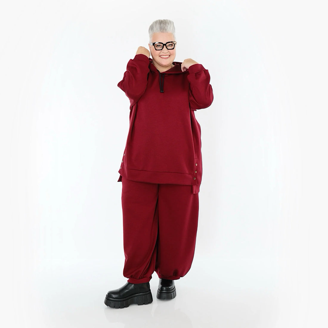  Ballonhose von AKH Fashion aus Viskose, 1566.08067, Weinrot, Ausgefallen, Zeitlos, Schick