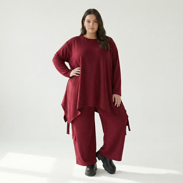  Ballonhose von AKH Fashion aus Viskose, 1566.07125, Weinrot, Ausgefallen, Zeitlos, Schick