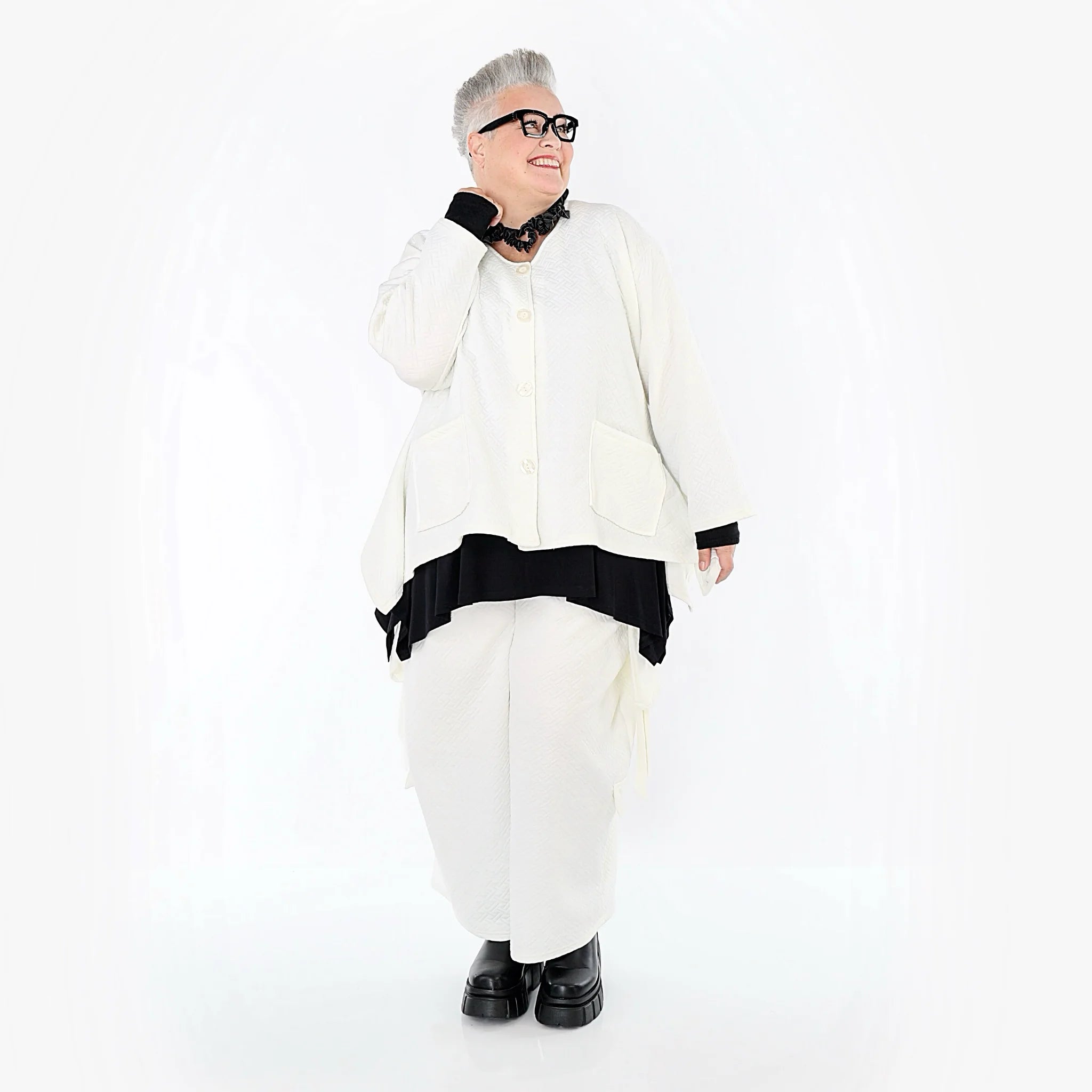  Ballonhose von AKH Fashion aus Baumwolle, 1567.07125, Weiß, ZickZack, Ausgefallen, Zeitlos