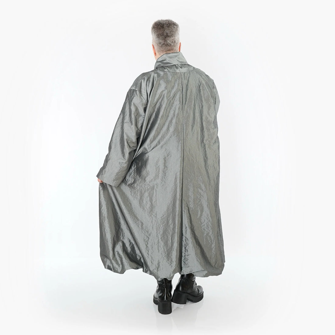  A-Form Mantel von AKH Premium aus Viskose, P106167, Grau, Ausgefallen, Zeitlos, Schick