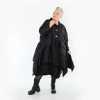  A-Form Jacke von AKH Premium aus Viskose, P107147, Schwarz, Ausgefallen, Zeitlos, Schick