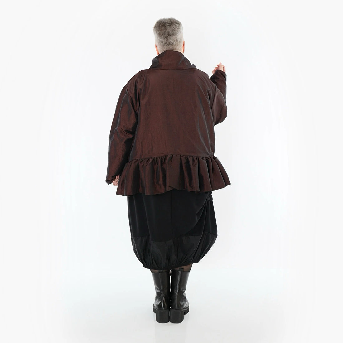  A-Form Jacke von AKH Premium aus Viskose, P107166, Braun, Ausgefallen, Zeitlos, Schick