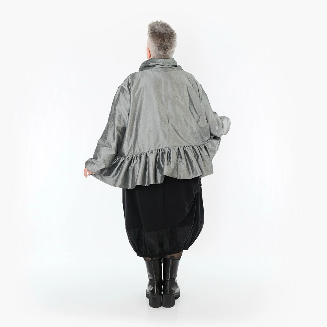  A-Form Jacke von AKH Premium aus Viskose, P107166, Grau, Ausgefallen, Zeitlos, Schick