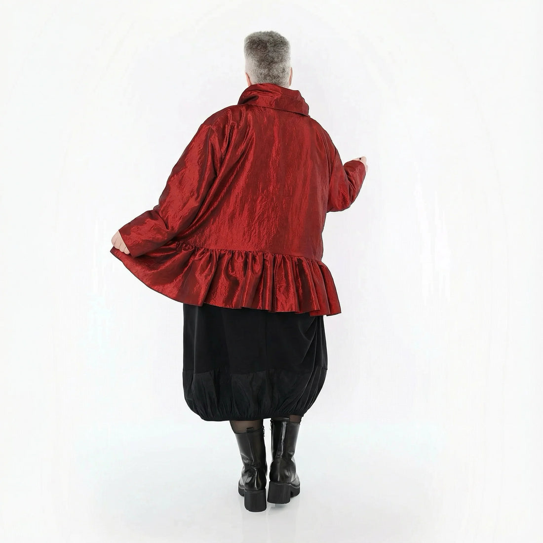  A-Form Jacke von AKH Premium aus Viskose, P107166, Dunkelrot, Ausgefallen, Zeitlos, Schick