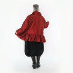  A-Form Jacke von AKH Premium aus Viskose, P107166, Dunkelrot, Ausgefallen, Zeitlos, Schick