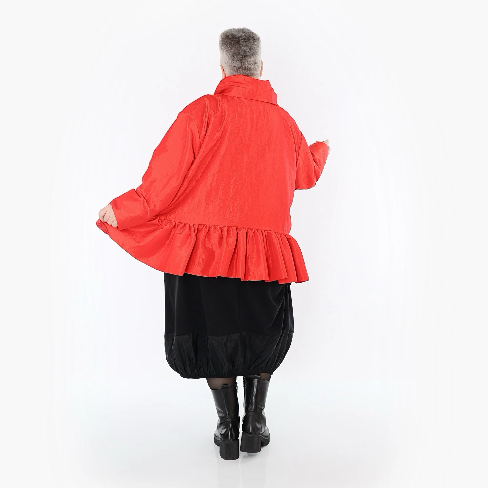  A-Form Jacke von AKH Premium aus Viskose, P107166, Rot, Ausgefallen, Zeitlos, Schick