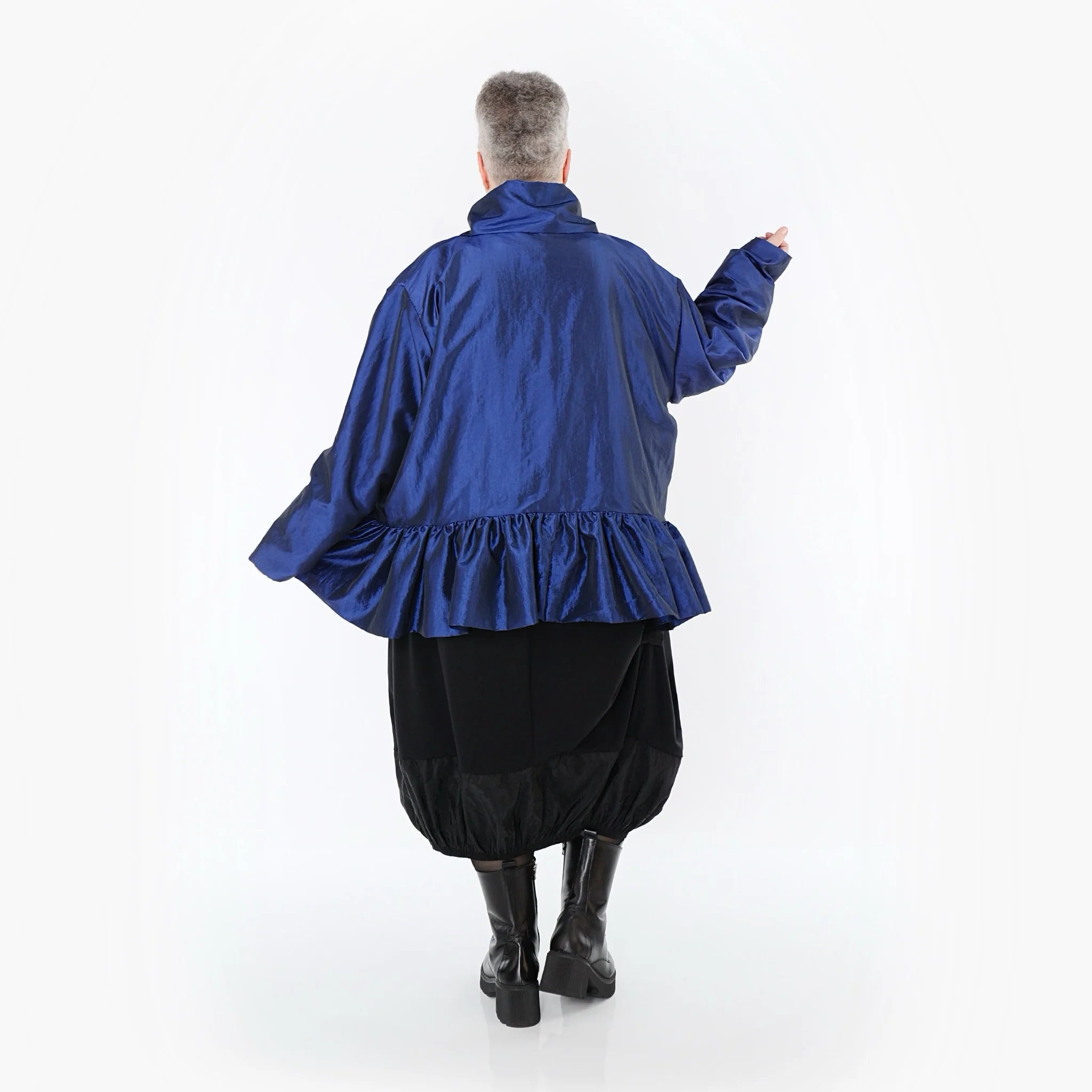  A-Form Jacke von AKH Premium aus Viskose, P107166, Royalblau, Ausgefallen, Zeitlos, Schick