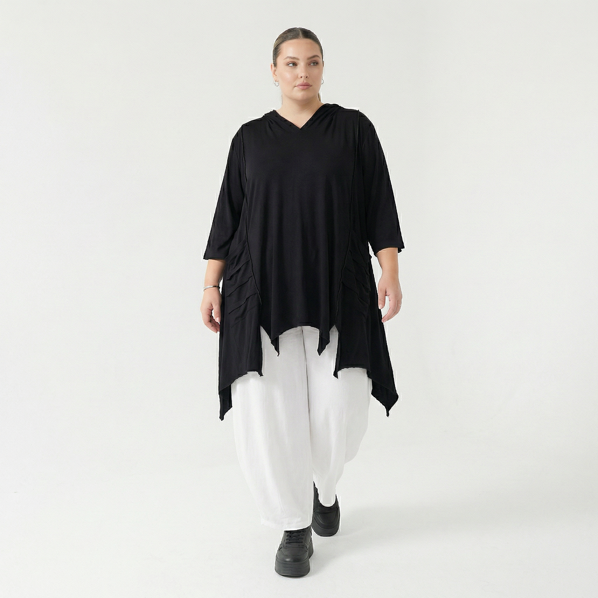 A-Form Bigshirt von AKH Fashion aus Viskose, 1233.06448, Schwarz, Ausgefallen, Zeitlos