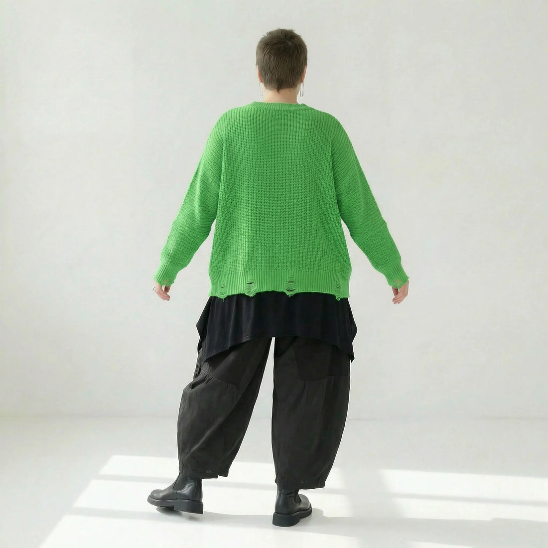  AKH Premium Überwurf in kastiger Form, aus Baumwolle, P1032.2602, Apfelgrün, Ausgefallen