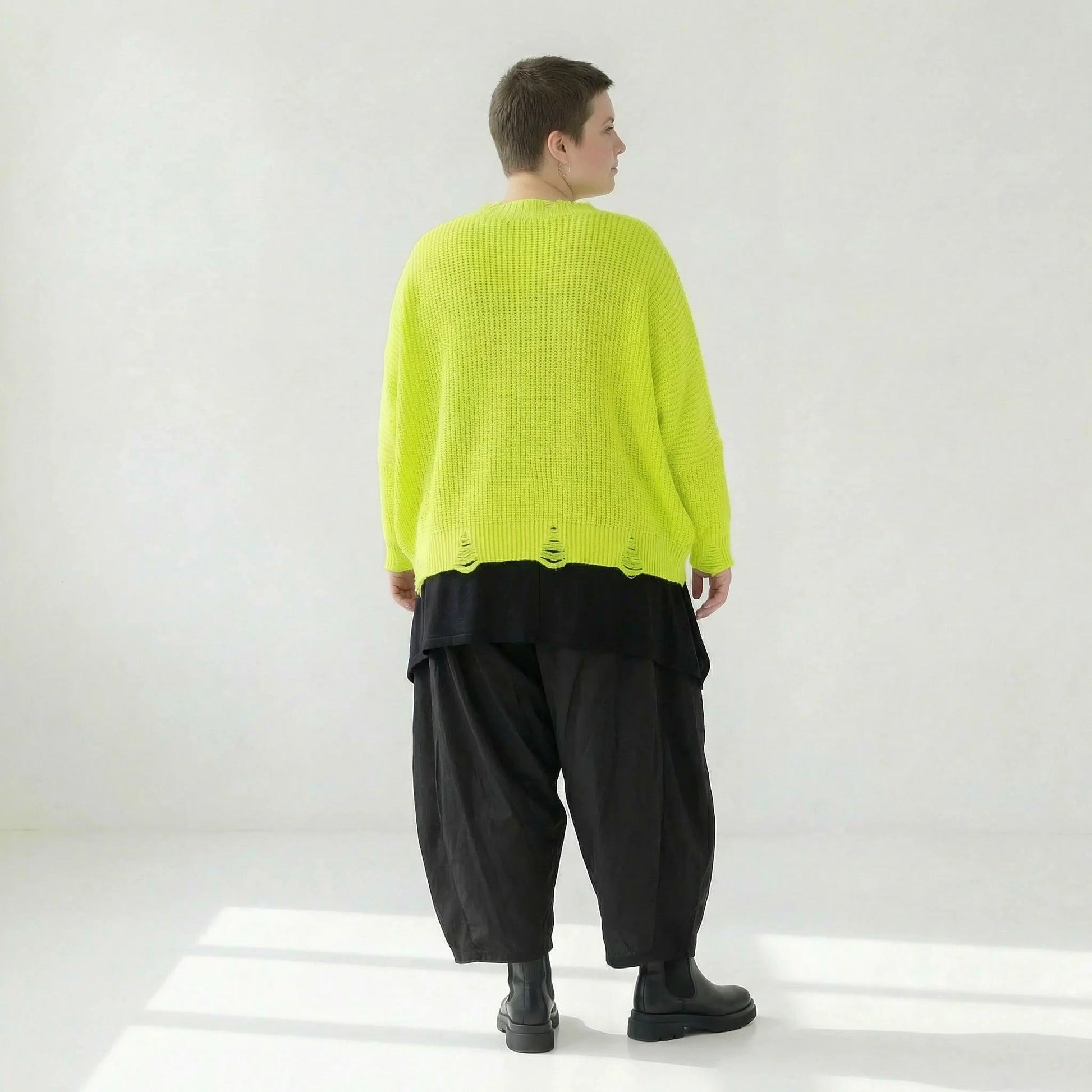  AKH Premium Überwurf in kastiger Form, aus Baumwolle, P1032.2602, NeonGelb, Ausgefallen