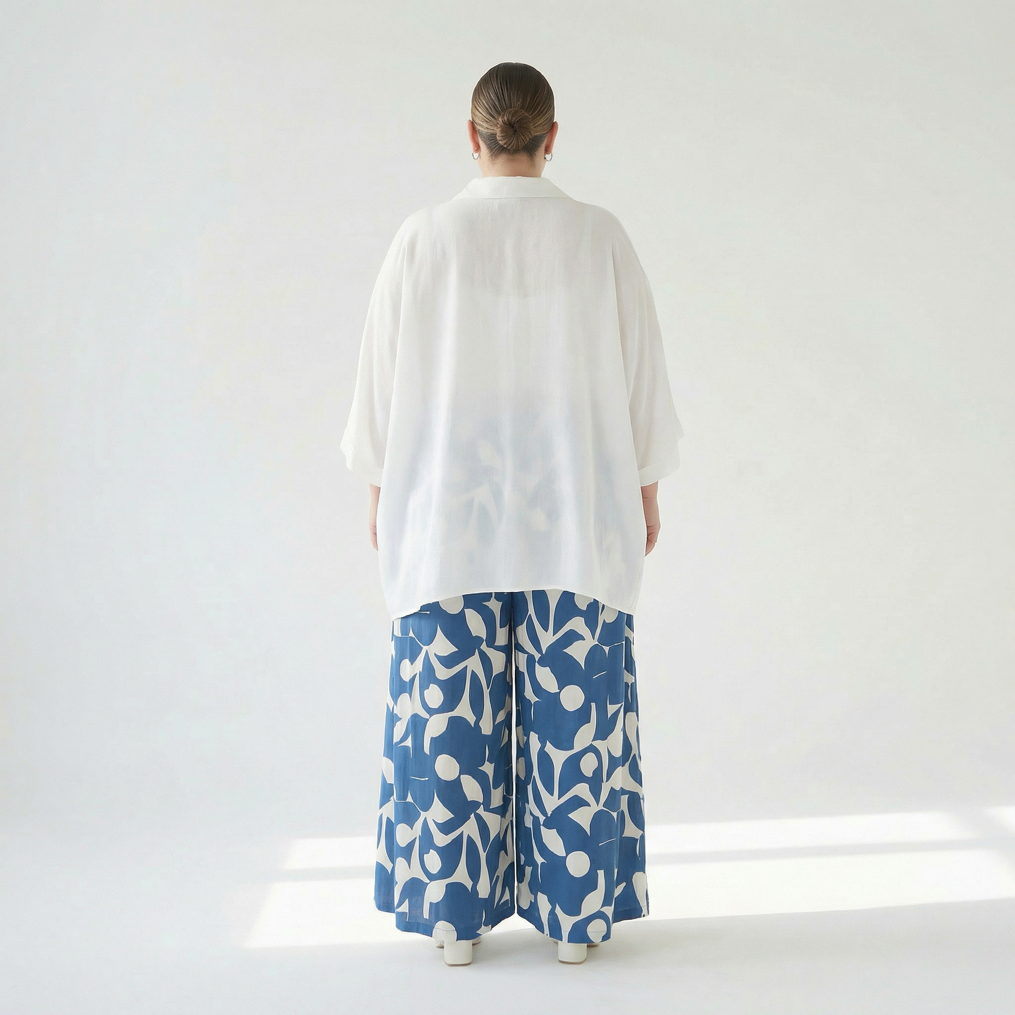  Palazzo Hose von AKH Fashion aus Viskose, 1471.07063, Blau/Weiß, Muster, Ausgefallen