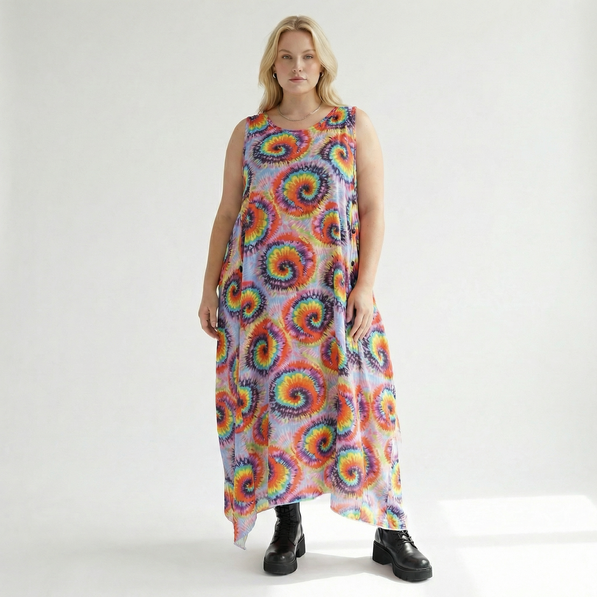  A-Form Kleid von AKH Fashion aus Baumwolle, 1503.07111, Multicolor, Farbmix, Ausgefallen